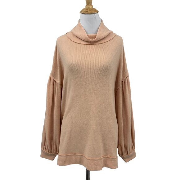We The Free People Top Womens XS Extra Small Peach Winnie Turtleneck Oversized - Picture 1 of 15